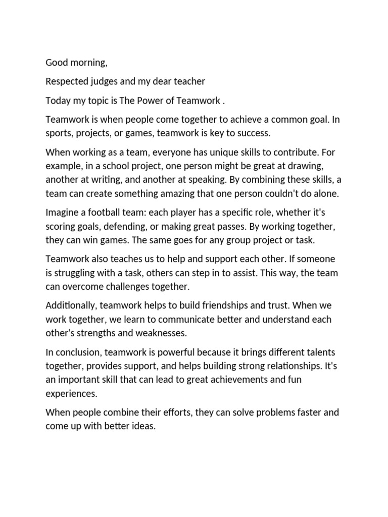 The Power of Teamwork Explained | PDF