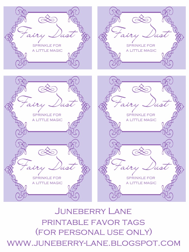 Free Printable Pixie Dust Labels