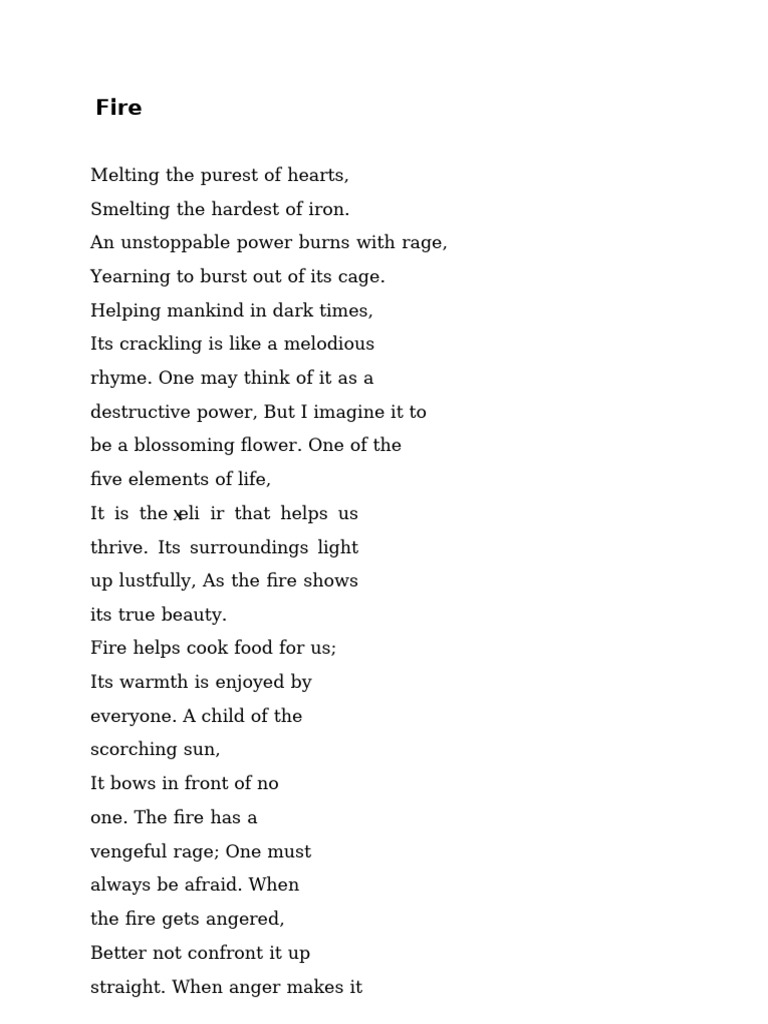 The Dual Nature of Fire: Power and Beauty | PDF