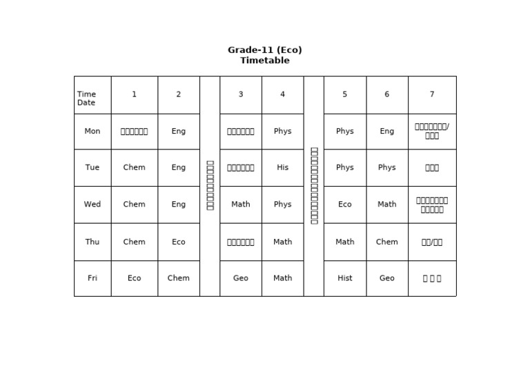Time Table | PDF