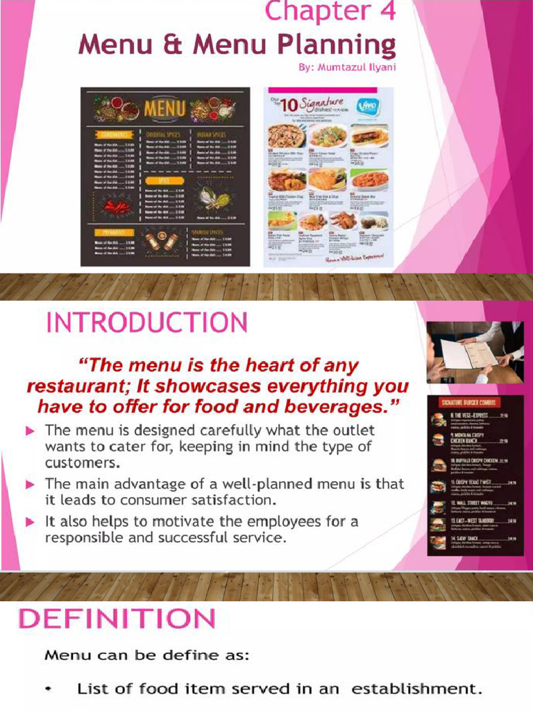 Types of Food Service Menus Explained | PDF | Career & Growth