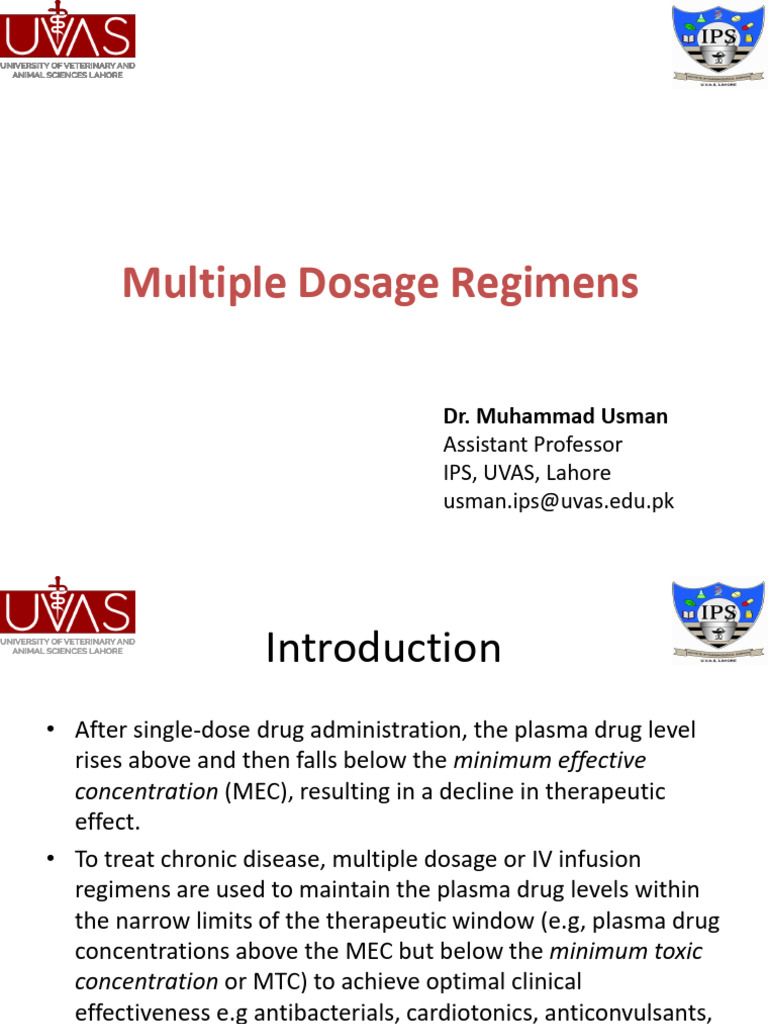 Understanding Multiple Dosage Regimens | PDF | Pharmacokinetics | Dose ...