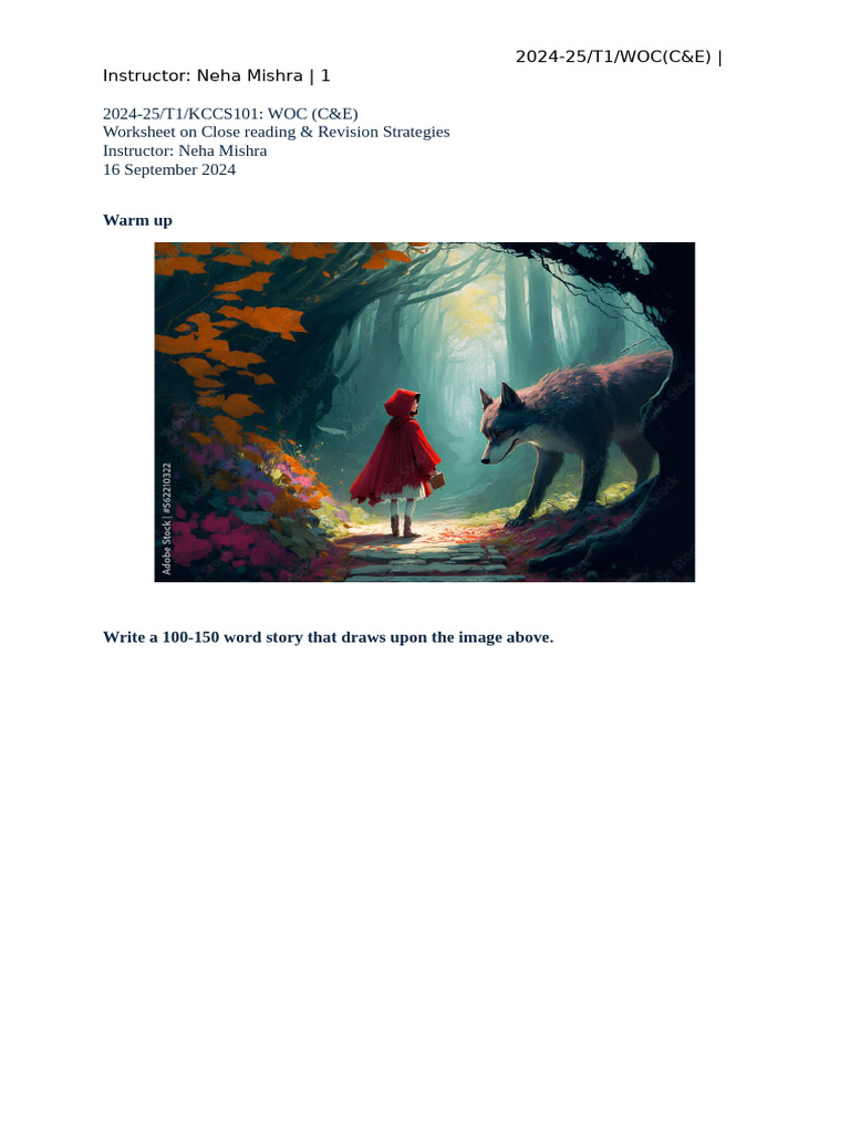 WOC (C&E) - Close Reading & Revision Strategies | PDF | Human ...