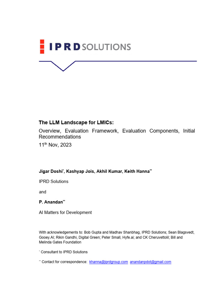 LLM For LMICs | PDF | Artificial Intelligence | Intelligence (AI ...