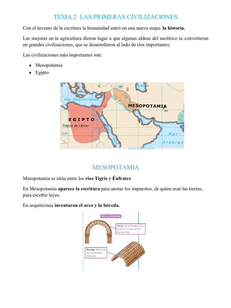 Tema 2 Las Primeras Civilizaciones