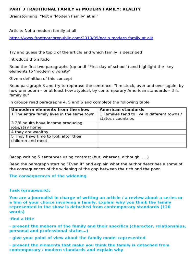 Part 3 traditional family vs modern family l ves pdf