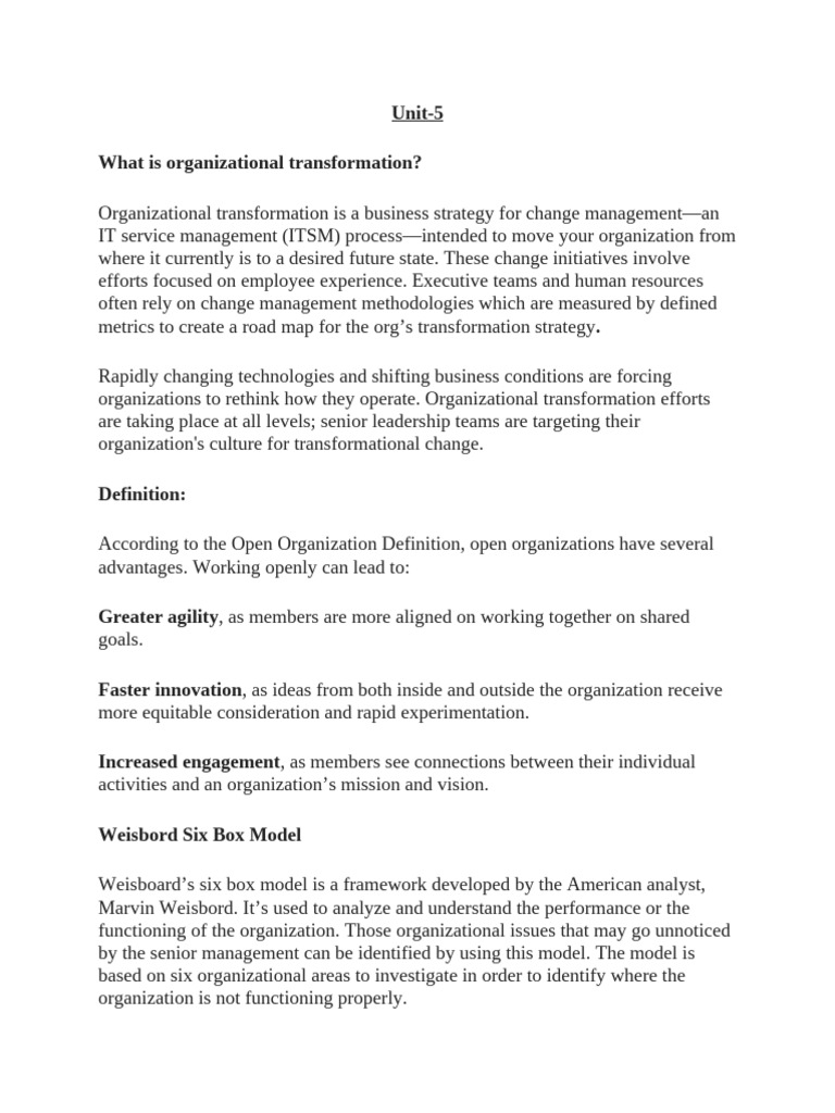 Unit-5 OCD | PDF | Organization Development | Leadership