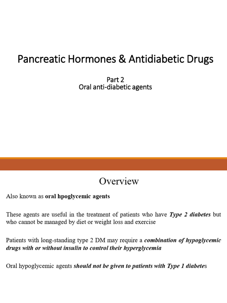 Topic#6 Part 2 Short Oral Antidiabetic Drugs | PDF | Insulin | Hypoglycemia