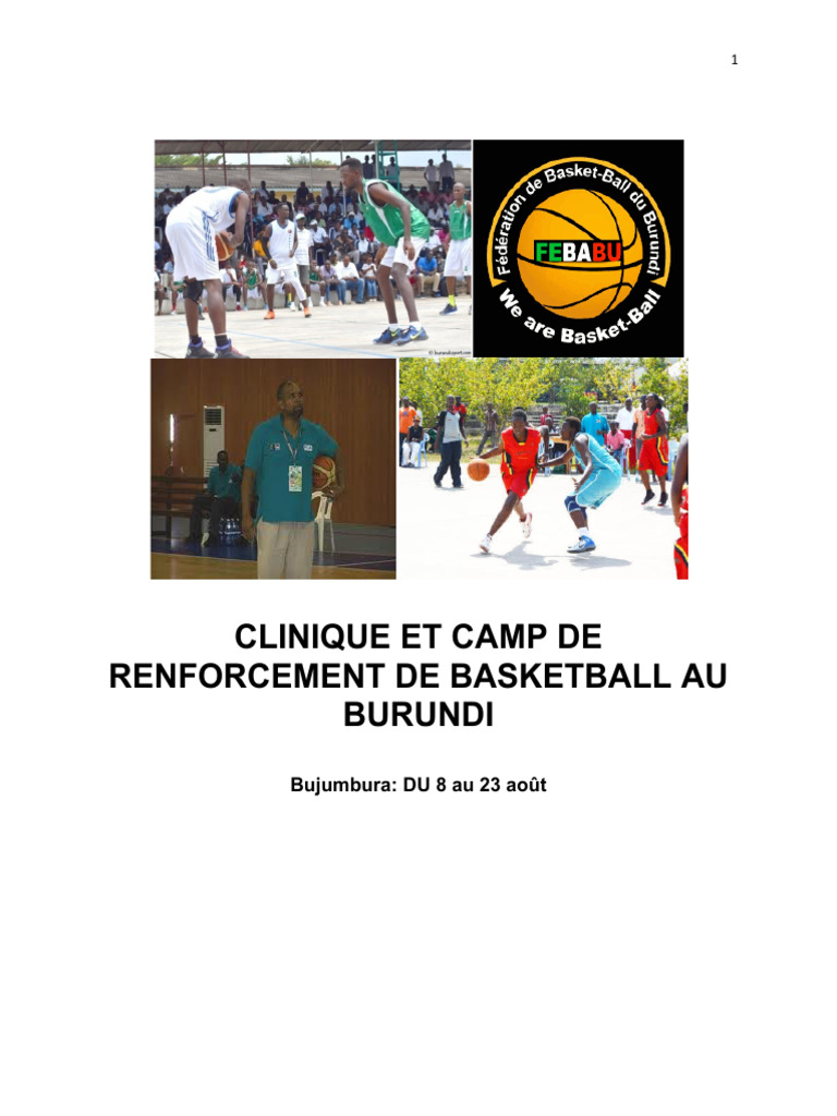 Clinique Et Camp de Renforcement de Basketball Au Burundi | PDF