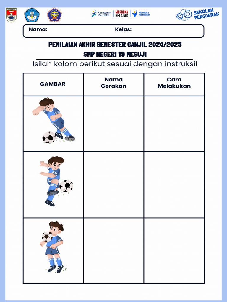 Lembar Kerja Gerak Dasar Sepak Bola PDF PDF