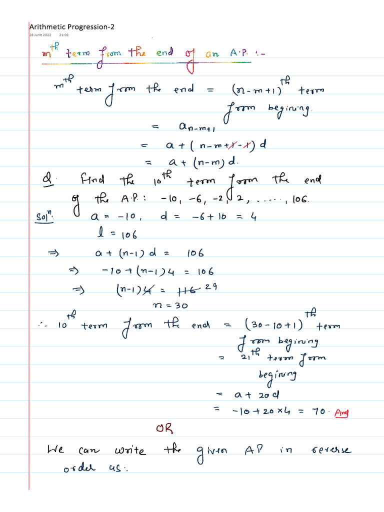 Arithmetic Progression 2 | PDF