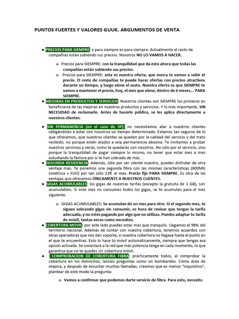 Puntos Fuertes y Valores Guuk | PDF | Cliente | Oferta (economía)
