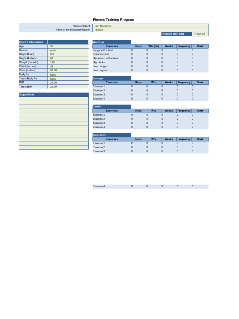Fitness Training Program Overview | PDF | Physical Exercise | Physical ...