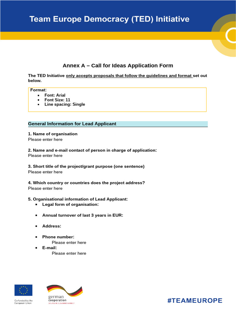 TED Initiative Proposal Guidelines | PDF | Euro | Business