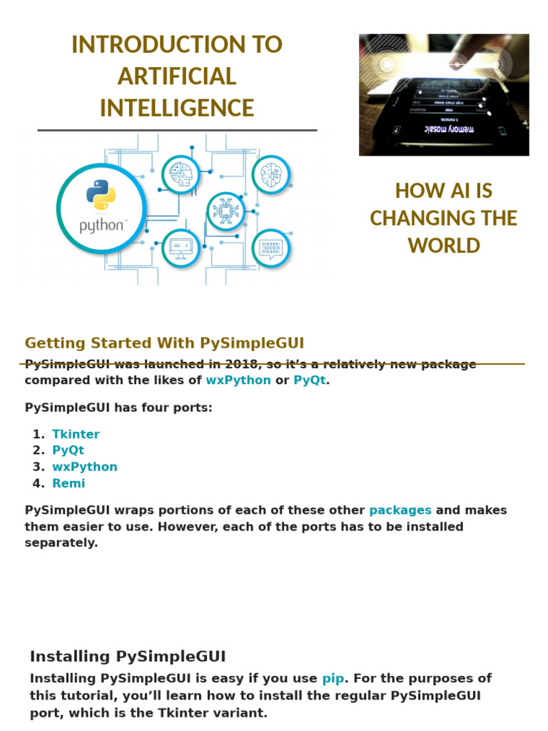 Introduction To Artificial Intelligence: How Ai Is Changing The World ...