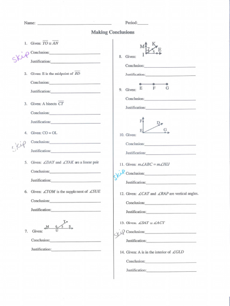 Making Conclusions Blank and Key | PDF