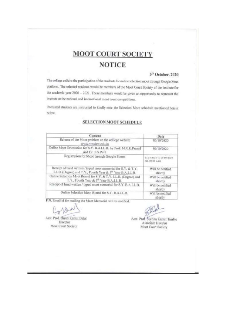Selection Moot Schedule and Cases 2020 21 1 2 PDF Selection Moot Schedule and Cases 2020 21 1 2 PDF