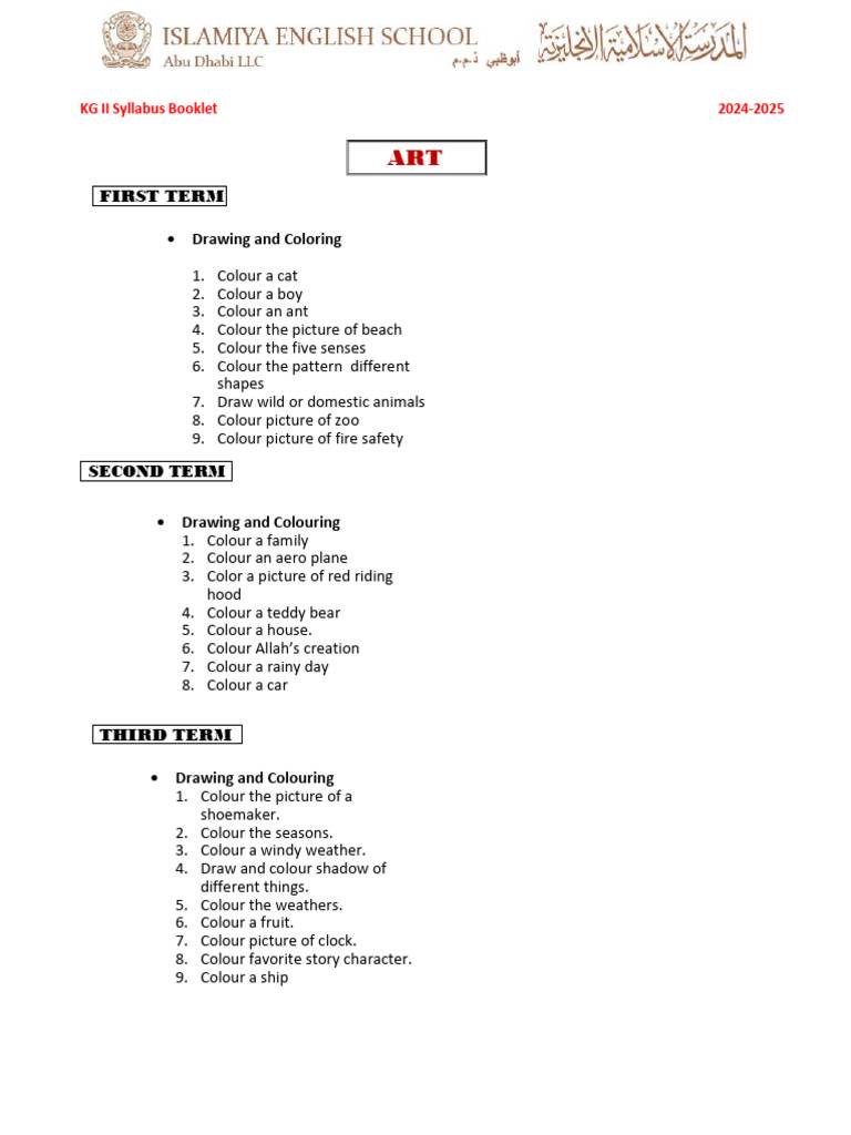 Drawing and Coloring: First Term | PDF | Computer Keyboard | Hadith