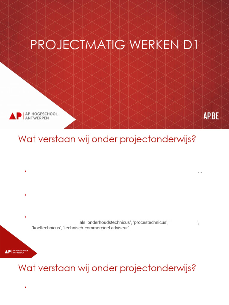 Projectmatig Werken - D1 - V1 | PDF