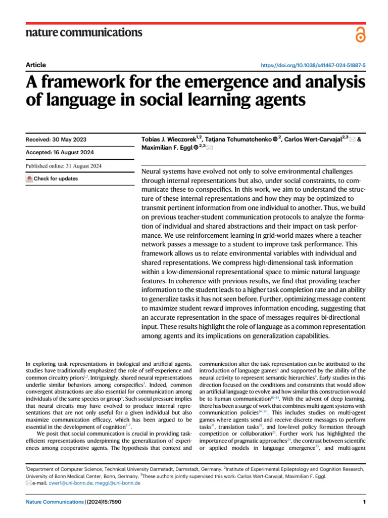 A Framework For The Emergence and Analysis of Language in Social ...