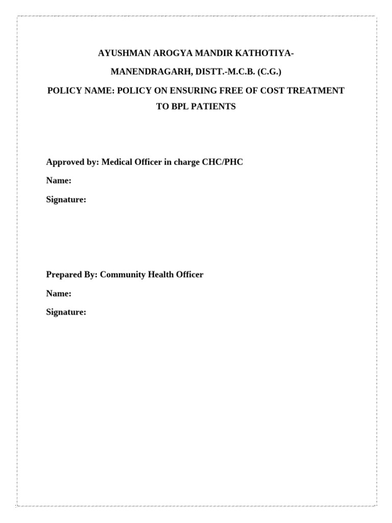 Free - Treatment - Policy P | PDF