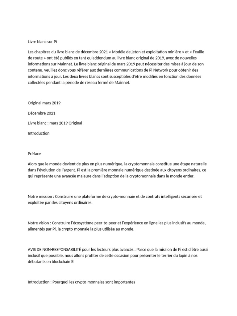 Livre Blanc Pi Network | PDF | Bitcoin | Crytomonnaies