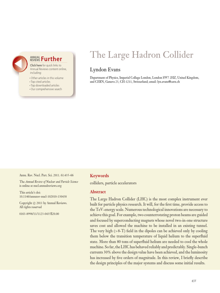 Annurev Nucl 102010 130438 | PDF | Large Hadron Collider | Quantum ...