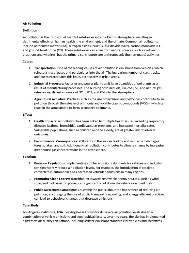 Air Pollution Pdf Air Pollution Water Pollution