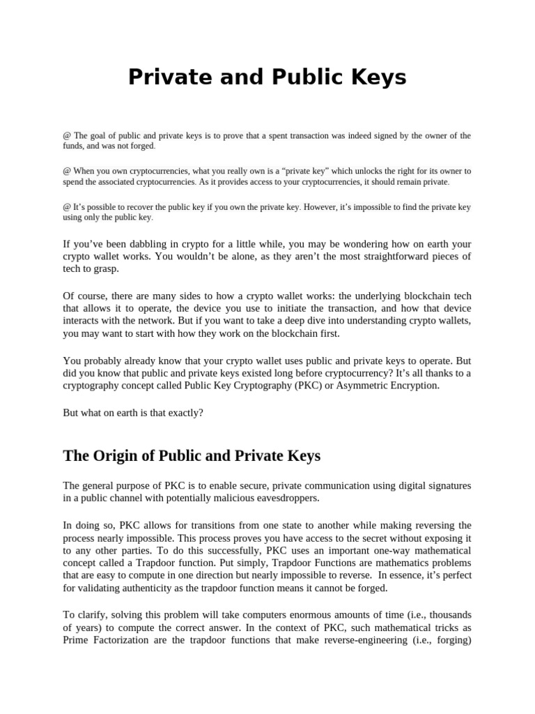 Private and Public Keys | PDF | Key (Cryptography) | Public Key Cryptography