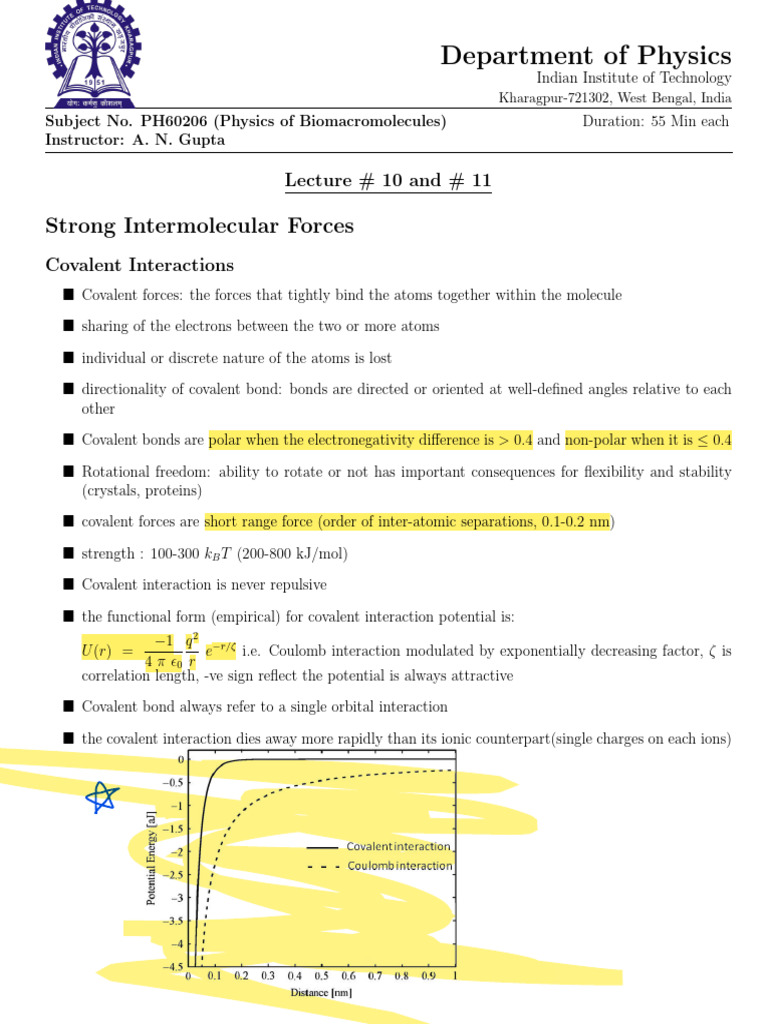 Intermolecular Forces in Biomacromolecules | PDF | Hydrogen Bond ...