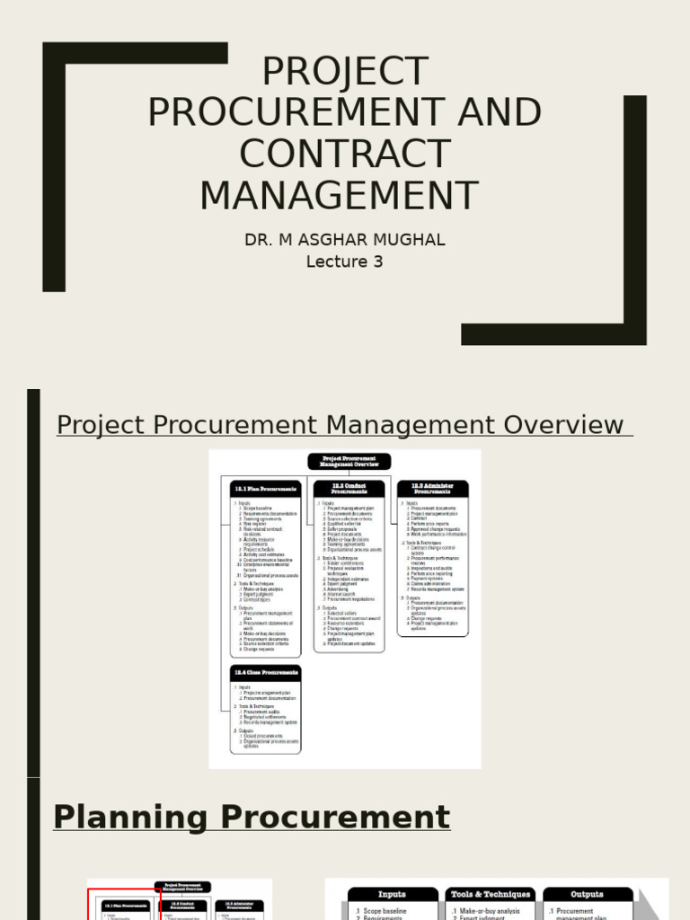 Project Procurement Management Guide | PDF | Procurement | Business