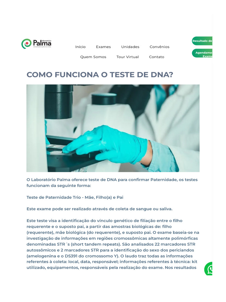Como Funciona o Teste de Dna? | PDF | Ciências da Vida | Ciências da Saúde