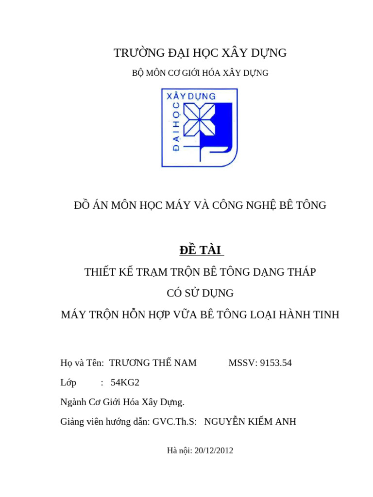 Thit K TRM TRN Be Tong S DNG May T | PDF