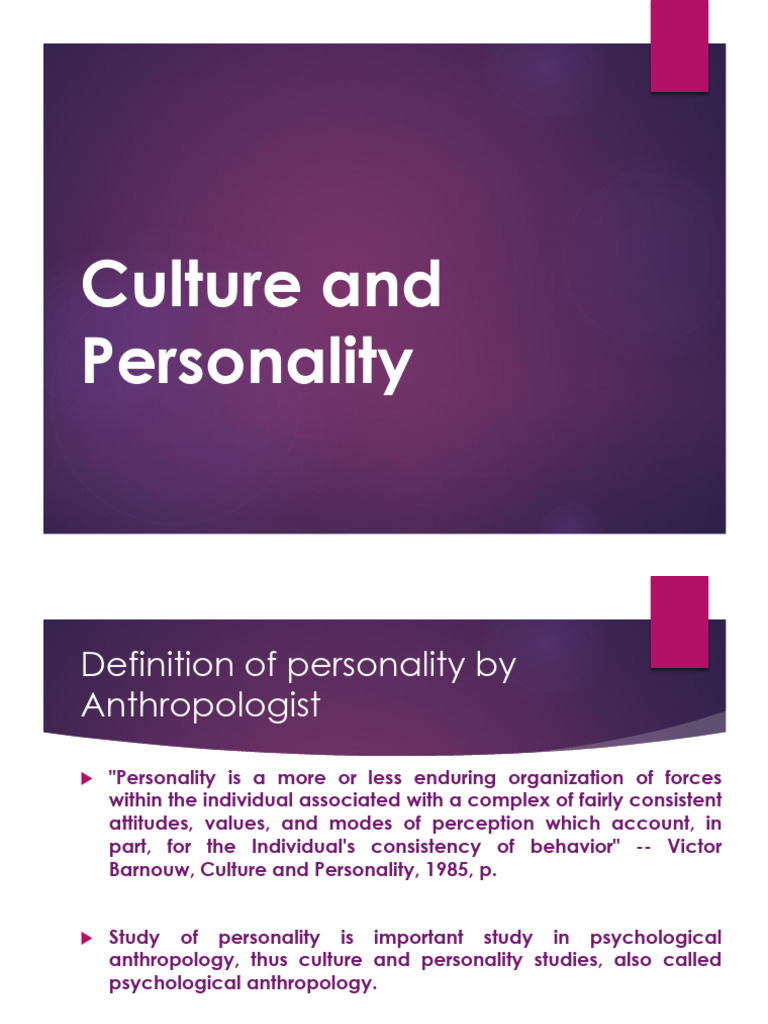 Personality And Culture Pdf Psychology Anthropology