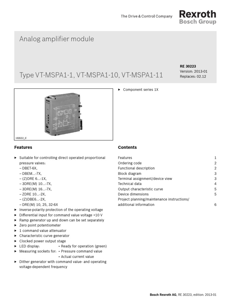 Analog Amplifier Module: Features | PDF | Amplifier | Vacuum Tube