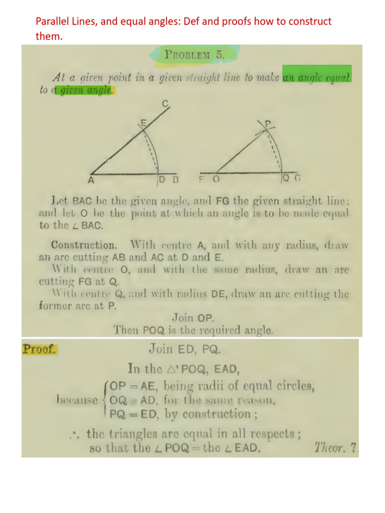 Parallel Lines Construction And Proof Pdf