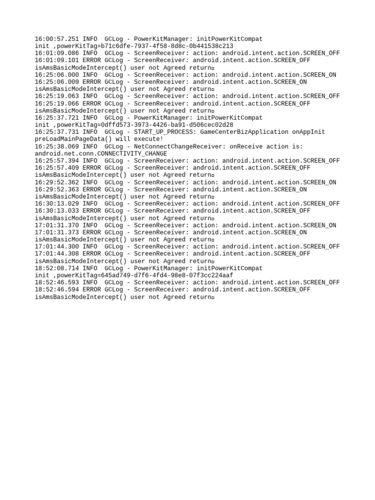 Android Screen Receiver Errors Log | PDF | Business | Technology ...