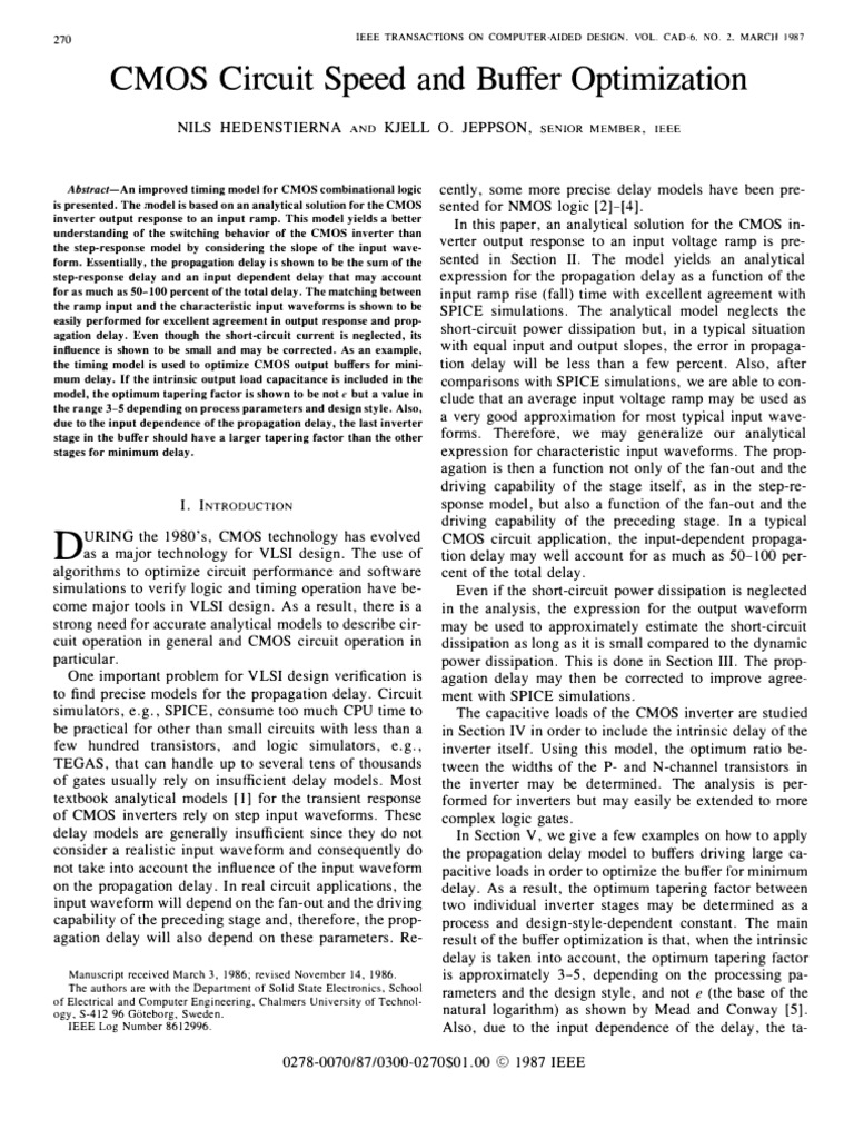 CMOS Buffer Delay Optimization | PDF | Cmos | Electricity