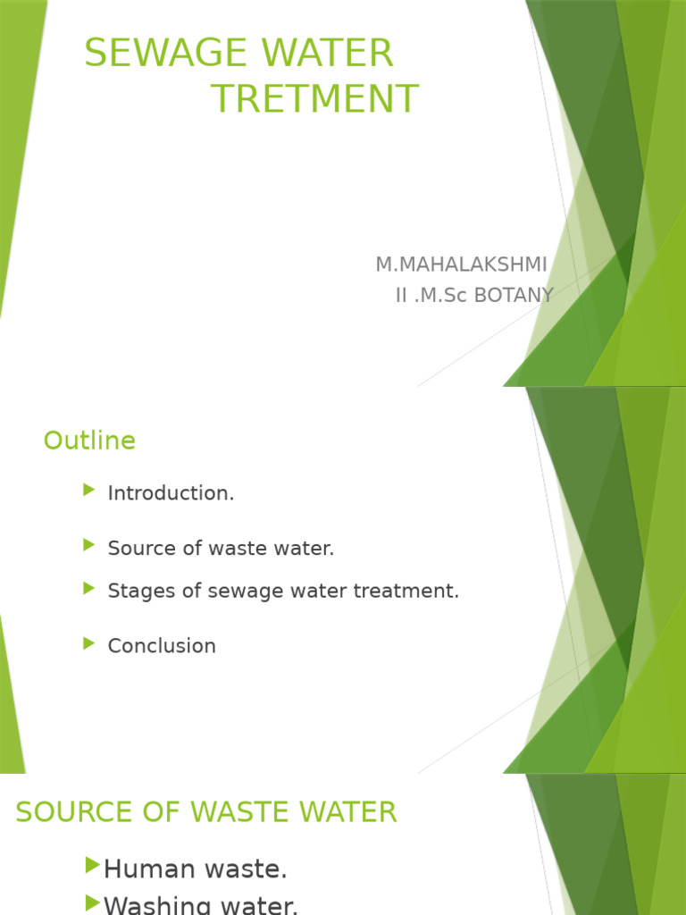 Sewage Water Treatment Process Overview | PDF | Sewage Treatment ...