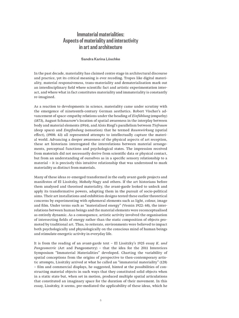 Exploring Immaterial Materialities in Art | PDF | Idea | Perception