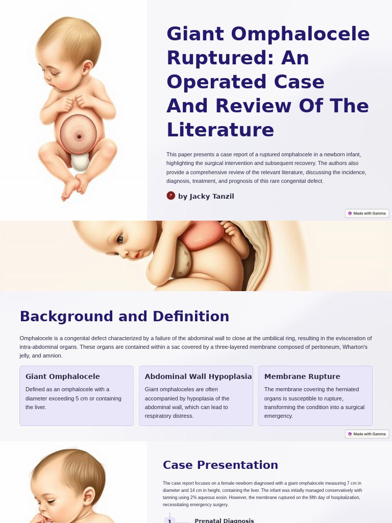 Giant Omphalocele Ruptured An Operated Case and Review of The ...