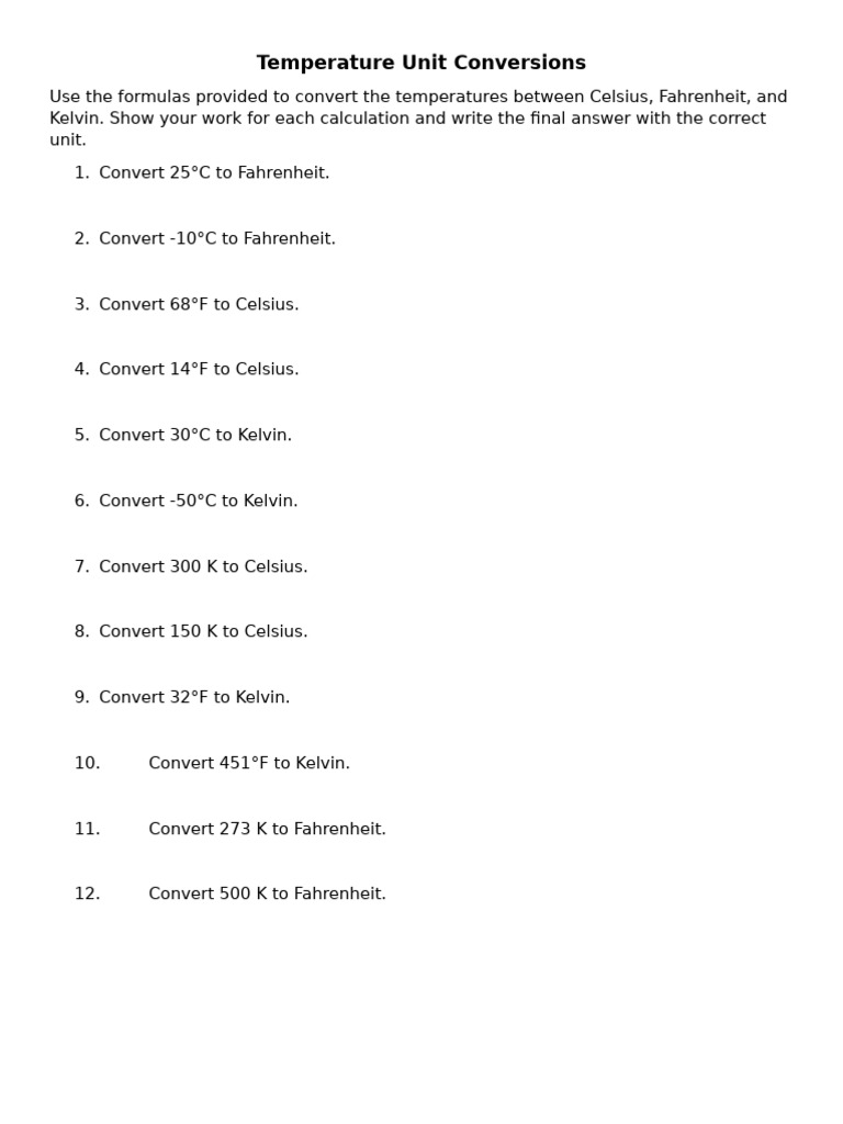 Temperature Conversion Guide | PDF | Home & Garden