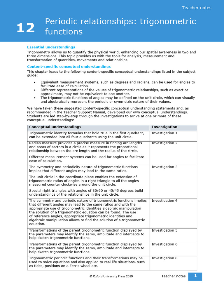 Trigonometric Functions and Identities | PDF | Trigonometric Functions ...
