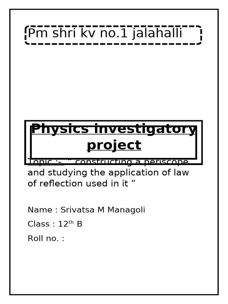 Physics Investigatory Pdf Mirror Reflection Physics