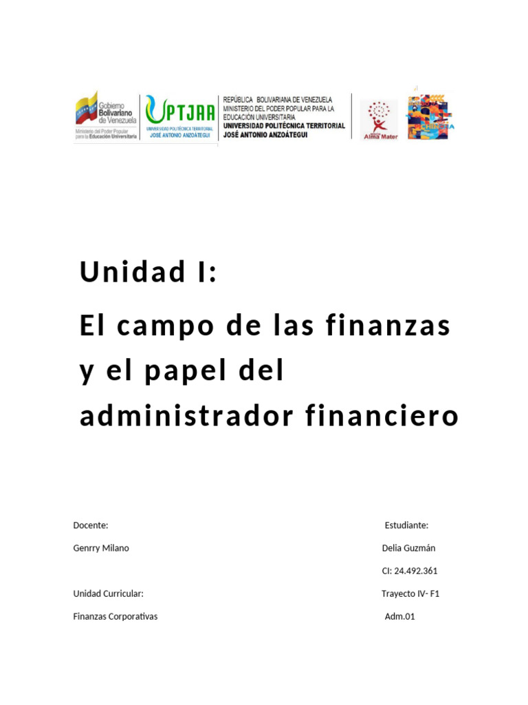 Unidad I Finanzas Corporativas | PDF | Business | Contabilidad