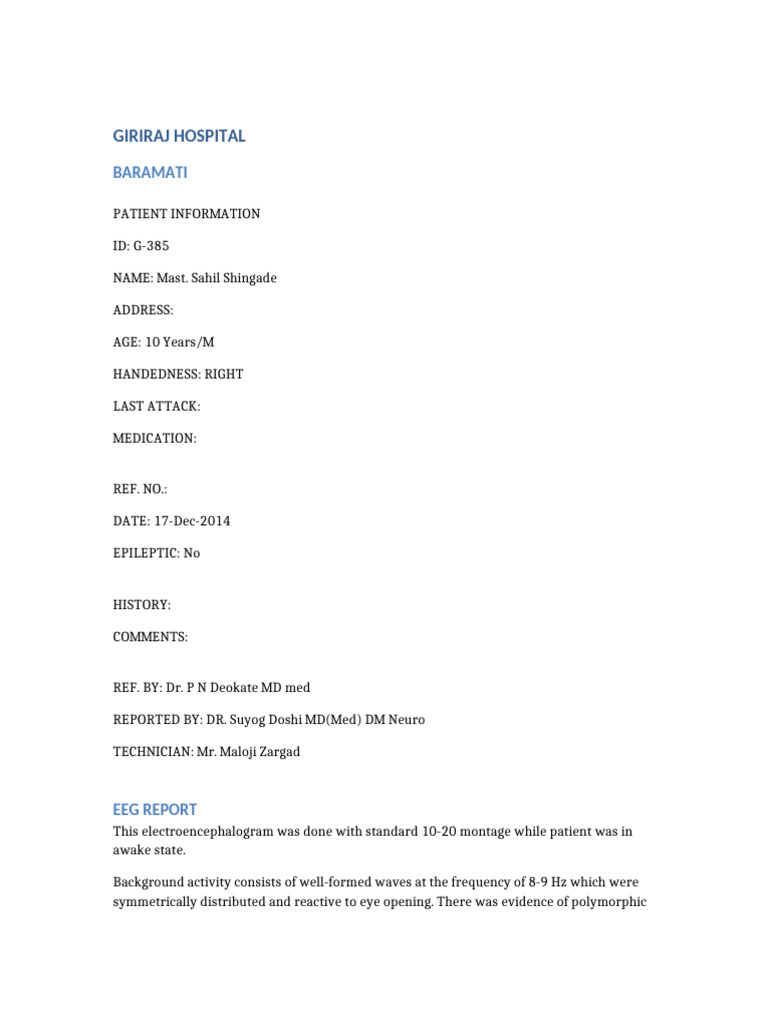 Giriraj Hospital Report | PDF