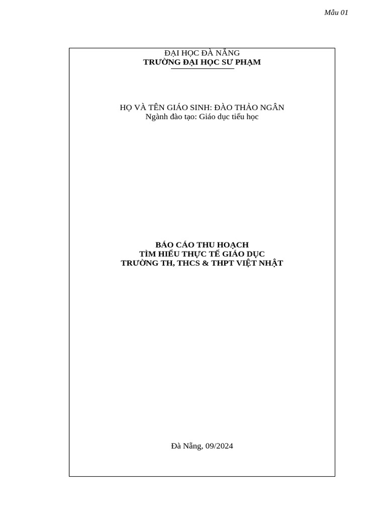 Bài Thu Hoach 1 | PDF