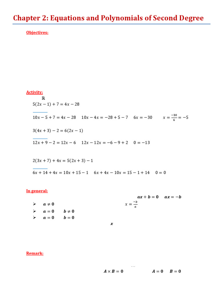 Solving Second Degree Equations | PDF | Quadratic Equation | Equations