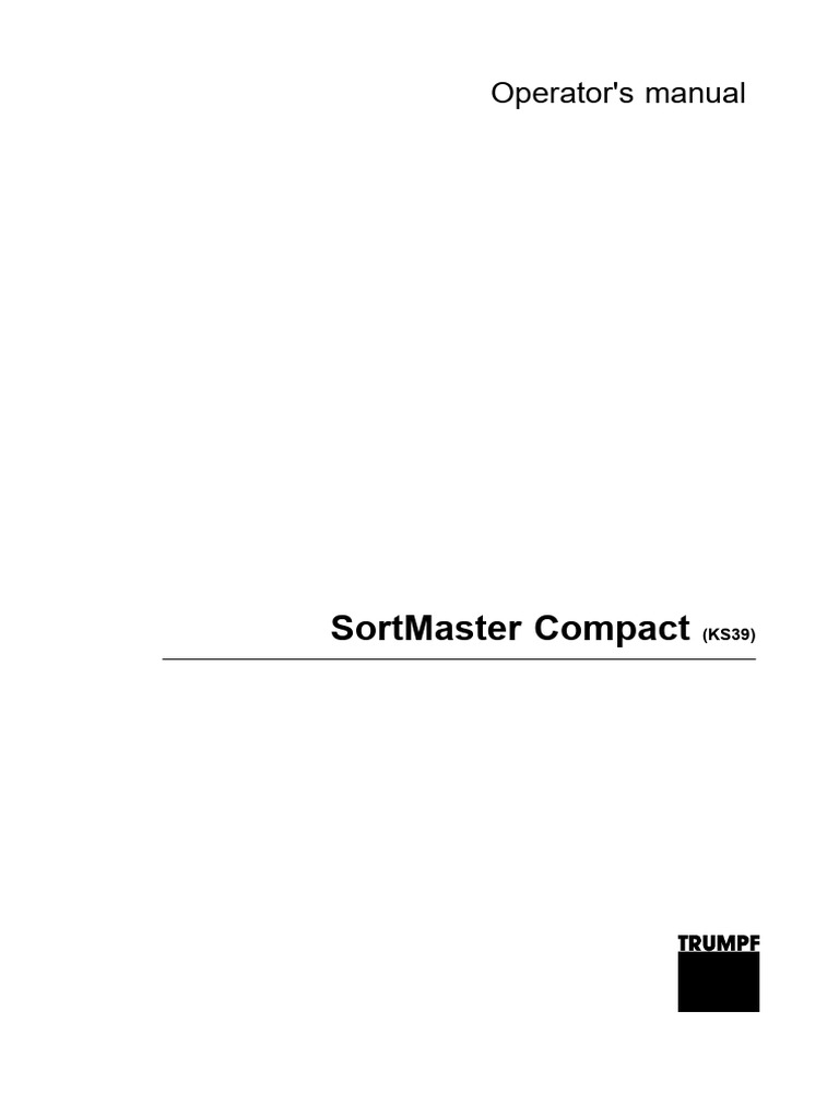 Sortmaster Compact: Operator'S Manual | PDF | Optics