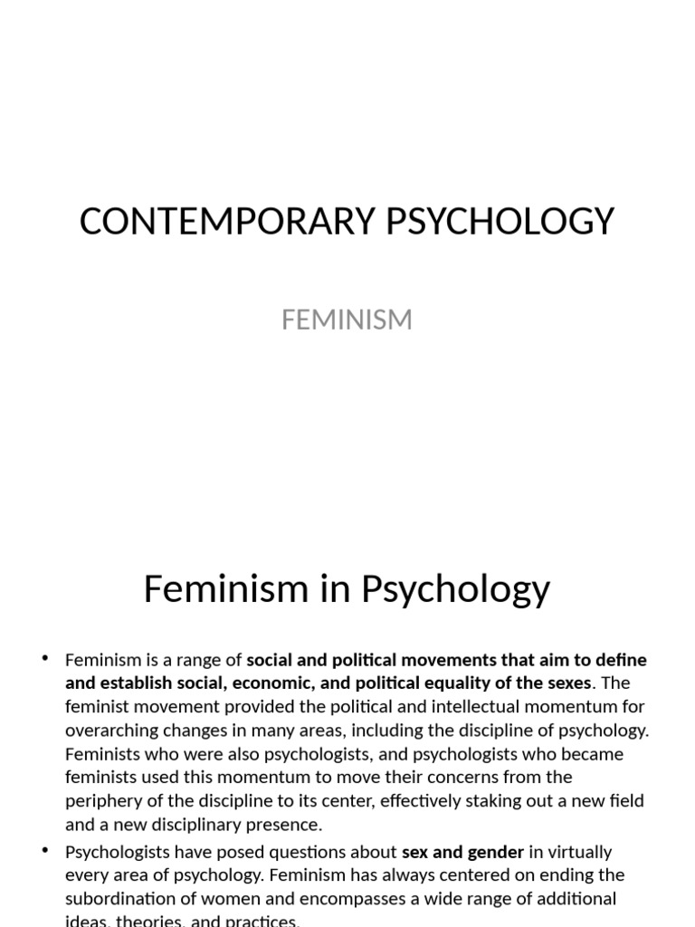 Feminism's Impact on Psychology | PDF | Gender Studies | Feminism